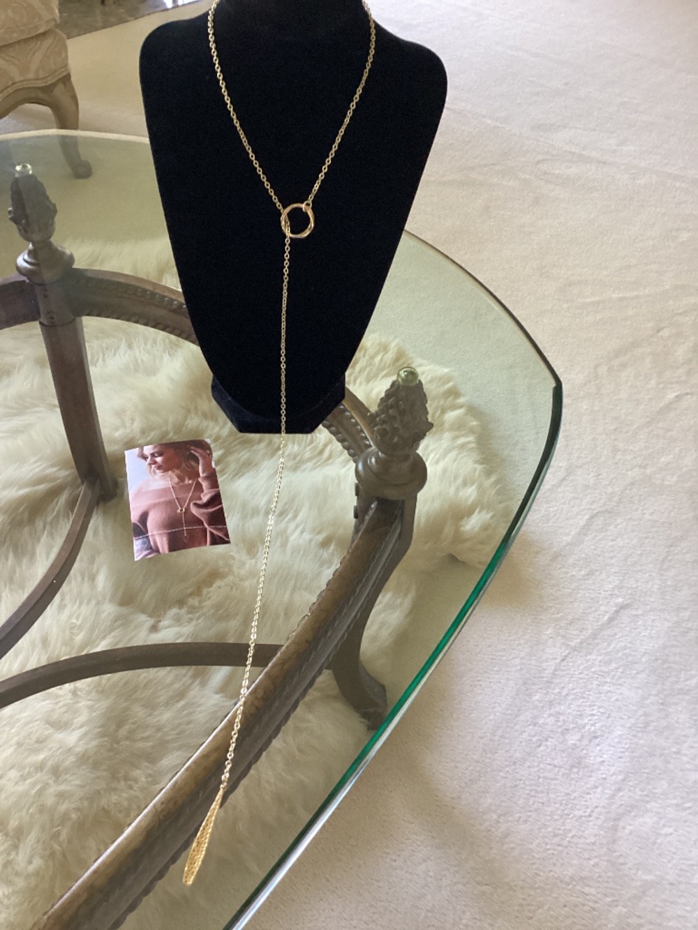 Goldtone Lariat Necklace